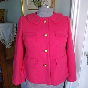 J. CREW Pink and Gold Square Buttons Blazer